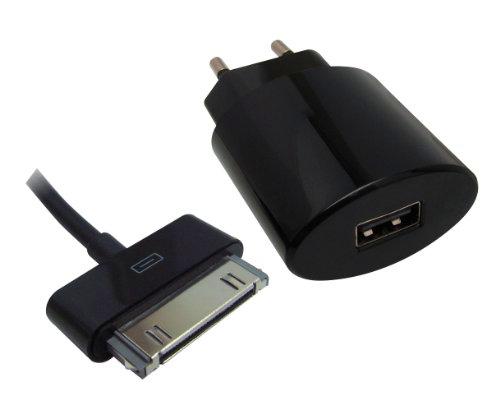 Omenex 730035 - Set de cargador con puerto USB (1 A) y cable de datos para iPhone