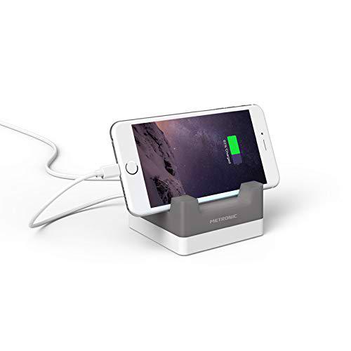 Metronic 495057 Soporte para Smartphone, Tablet, Cargador móvil Inteligente 4 Puertos USB con Soporte
