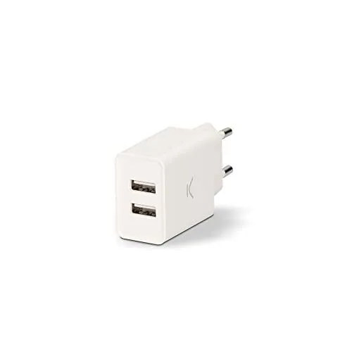 Ksix BXCDU2U - Cargador de Red con 2 Puertos USB (2.4 a)