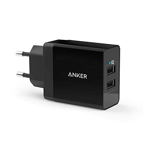 Anker 24 W Cargador USB de 2 puertos con tecnología PowerIQ para iPhone