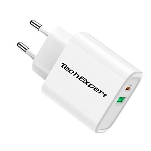 Cargador USB rápido 3.0, 18 W, 3 A, Color Blanco