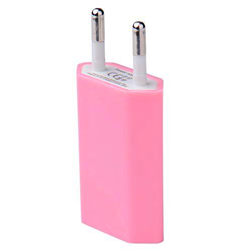 Shot Case Adaptador USB Enchufe Pared para iPhone 4/5/6/7/8 S C X Plus Sector 1 Puerto Corriente AC Cargador Rosa Pale