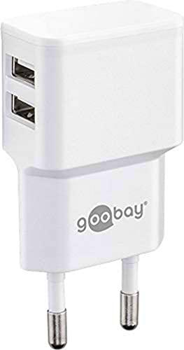 Goobay 44952 Alimentación USB/adaptador de 2 puertos para toma de corriente