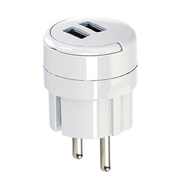 Electraline 55076 - Cargador de Pared 2 USB, Color Blanco