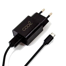Cargador Red Conector Tipo-C Universal 3Amp (Carga Rápida) Cool Kit 2 En 1 Negro