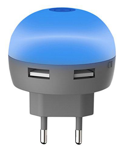 Muvit MLACC0001 - Transformador USB Dual LED Azul 2.1A