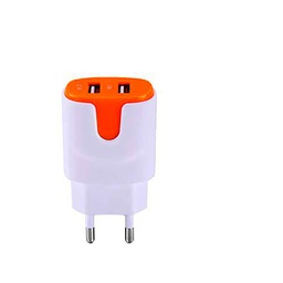 Adaptador de Red USB a Color para Xiaomi Redmi 7A Smartphone Tablet Doble Toma de Pared 2 Puertos Corriente AC Carga (Naranja)