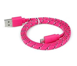 Shot Case Cable Cargador para Alcatel Pop 4 Plus USB/Micro USB Noodle Universal Conector sincronización 1 m púrpura