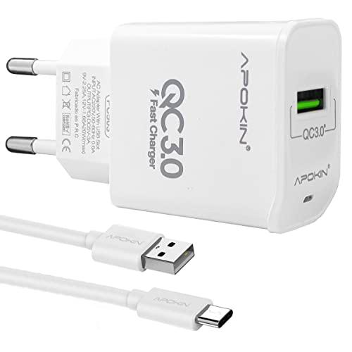 Apokin® Cargador Tipo C con Cable Carga Super Rapida Xiaomi Redmi Note 8 Pro
