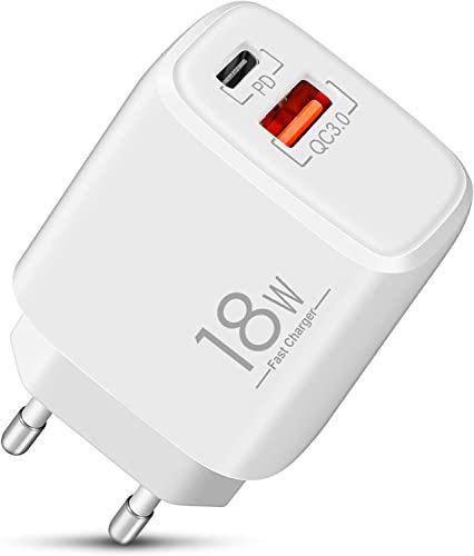 Cargador USB C PRENDELUZ, Adaptador de Corriente USB C de 18W