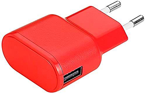 Aiino AIWS1U1A-RD - Cargador de pared para dispositivos Samsung 1USB 1A, color rojo