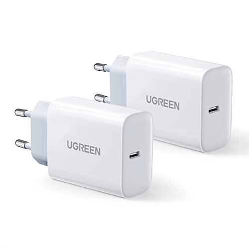 UGREEN 20W Cargador USB C, 2 Pack Cargador Tipo C Power Delivery 3.0