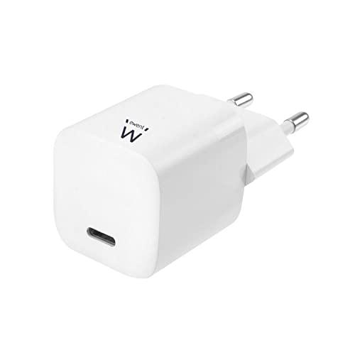 Ewent EW1322 Nano Cargador rápido USB-C 33 W GAN Adaptador de Corriente PD Cargador de Pared Mini Adaptador de Carga USB