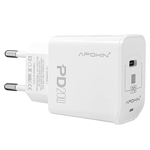 APOKIN® Cargador USB C PD 20W para lPhone, Enchufe de Carga Ultra Rápida PD 3.0 Enchufe para lPhone 13/13 Pro/13 Mini/12/12 Pro/12 Mini/12 Pro MAX,lPad,Samsung