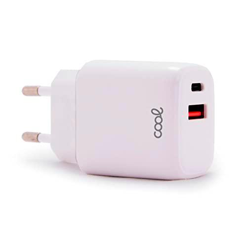 Cargador Red Universal Fast Charger (PD) Dual Tipo-C/USB Cool (20W) Blanco